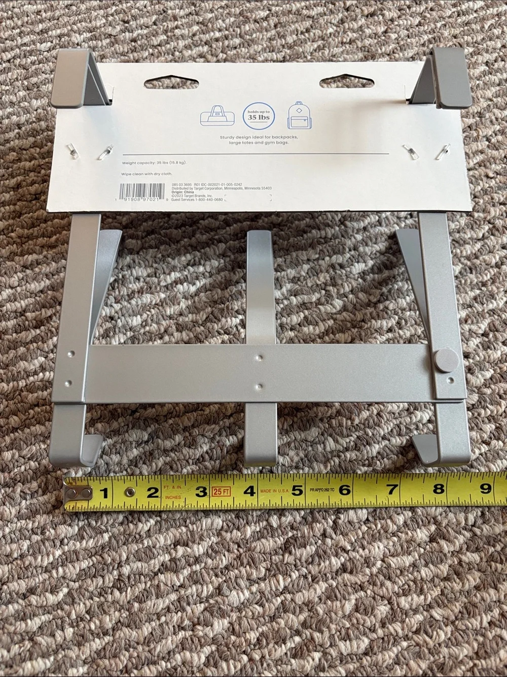 brightroom Gray Metal Over-the-Door Hook Rack